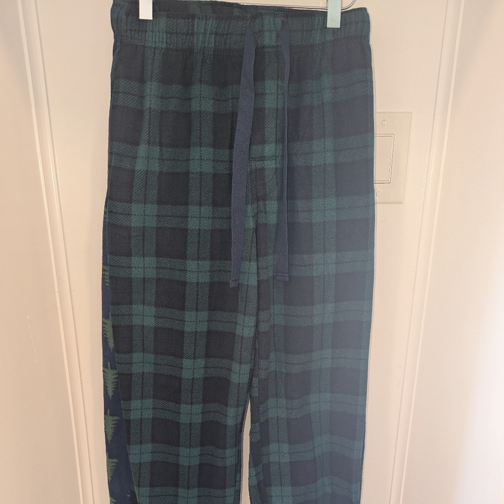 Men's Plaid Pajamas - Teal and Navy